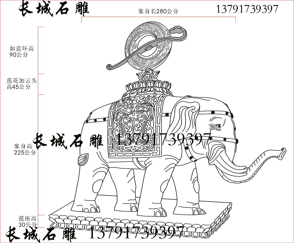 石雕大象设计图纸