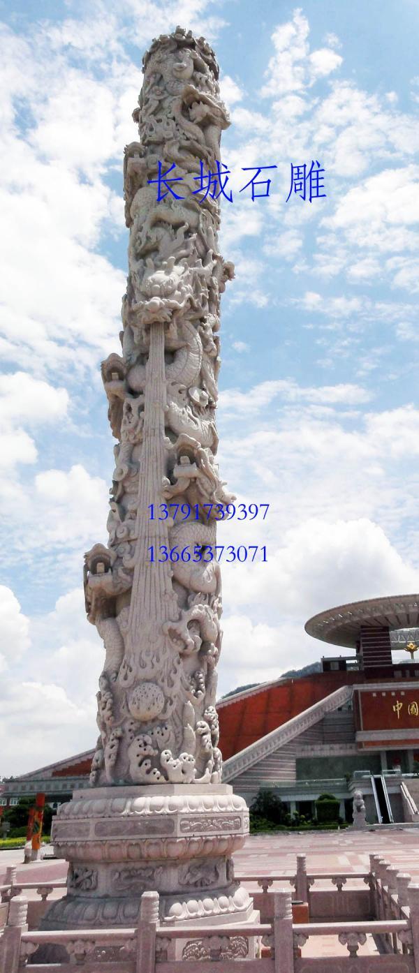 石雕龙柱雕刻安装地点；浙江