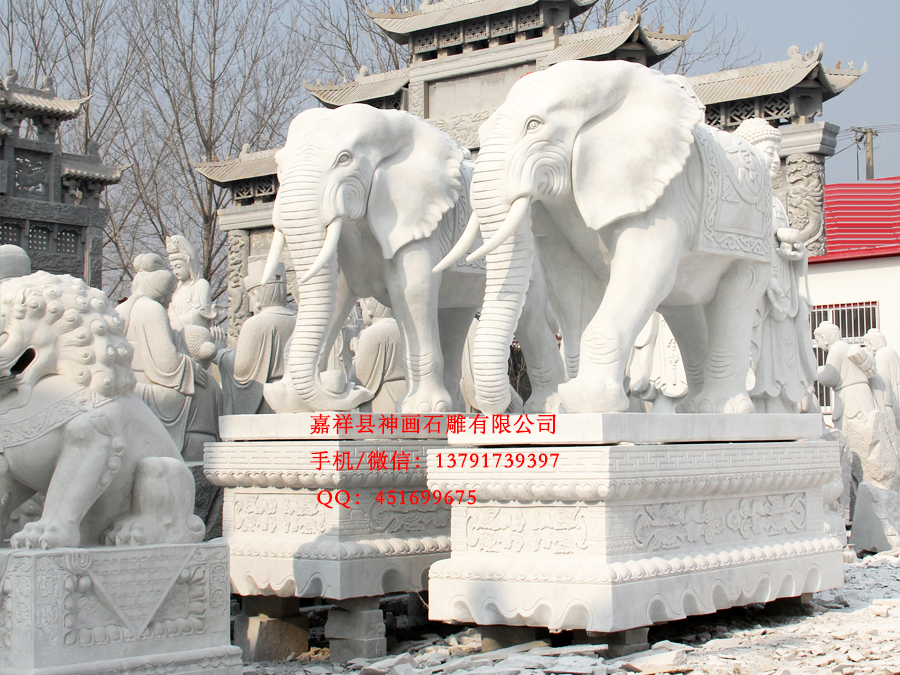 石雕大象安装地址-寺院