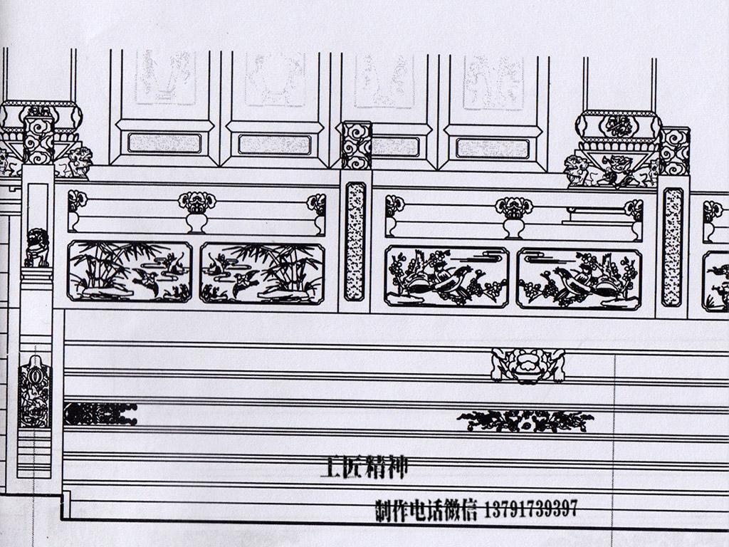 石栏杆cad尺寸设计图