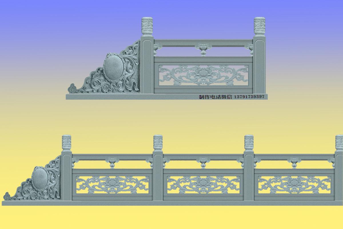 镂空浮雕石材栏杆雕刻图片